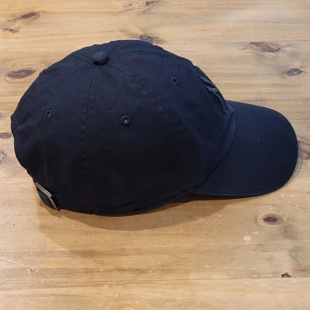 New York Yankees Hat Cap Black On Black Out Logo Cotton Dad 47 Brand Clean Up